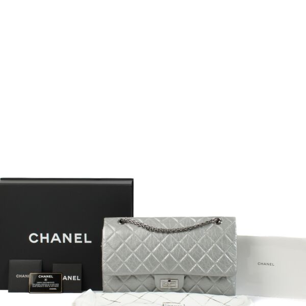 Chanel Matte Metallic Silver Maxi 2.55 Bag