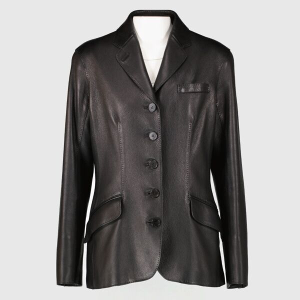 Hermès Black Leather Jacket - Size FR40