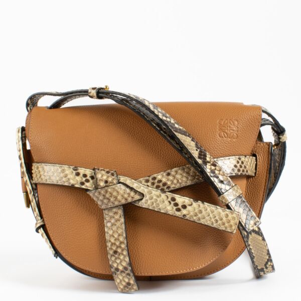 Shop 100% authentic second hand Loewe Cognac Python Gate Shoulder Bag on Labellov.com