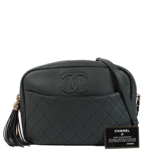 Chanel Dark Grey Matte Caviar Large Camera Bag
