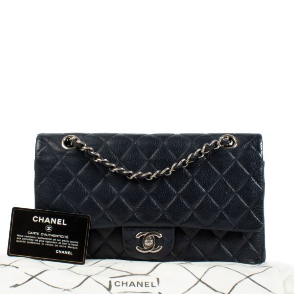 Chanel Navy Caviar Medium Classic 11.12 Bag 