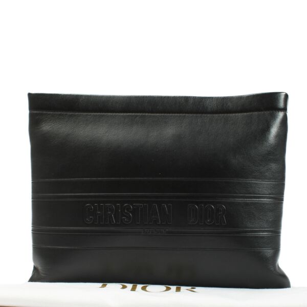 Christian Dior Black Leather Clutch Bag