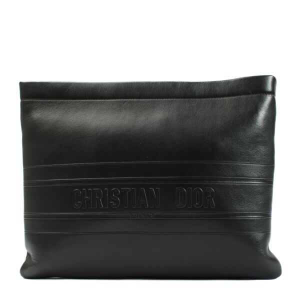 Christian Dior Black Leather Clutch Bag