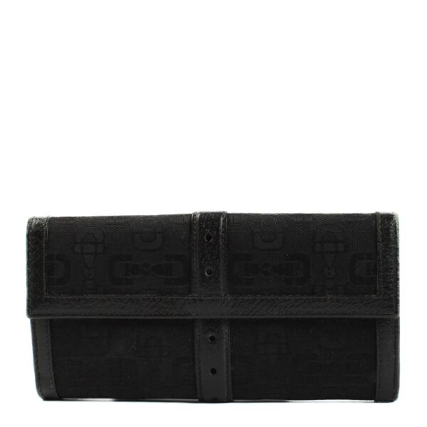 Gucci Black Horsebit Canvas Wallet