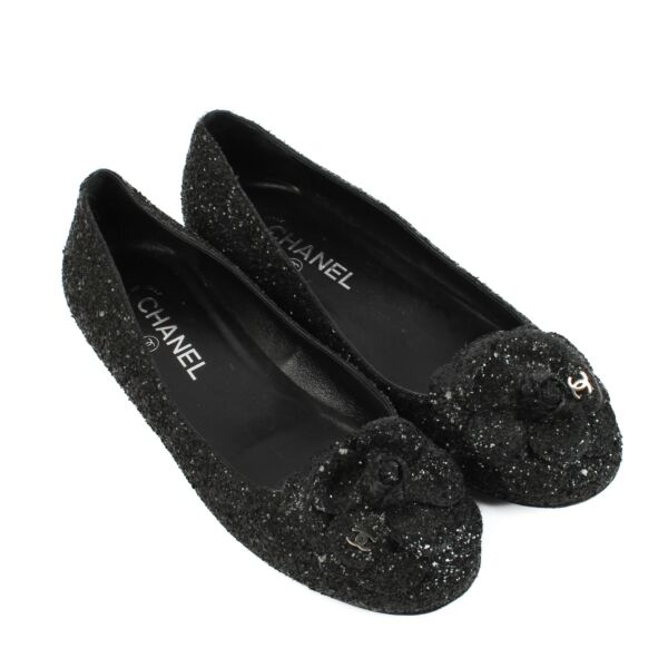 Chanel Glitter Camellia Ballerinas - size 39