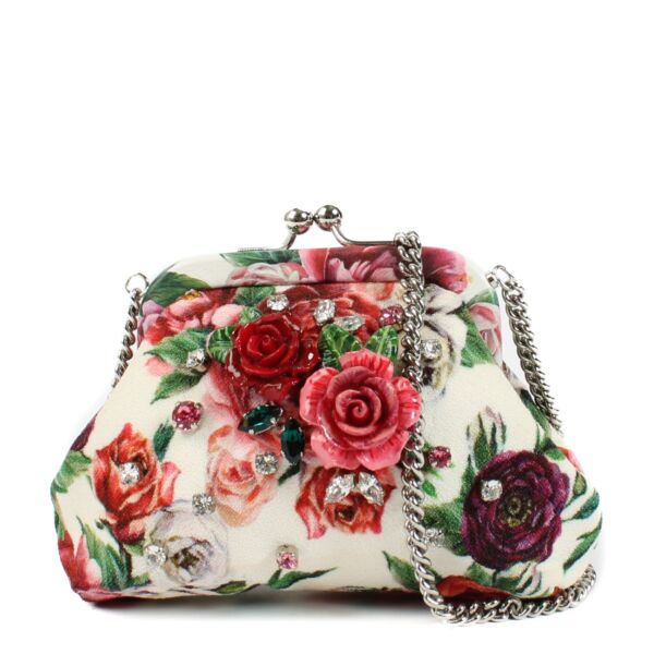 Dolce & Gabbana Rose Crystal Chain Coin Purse