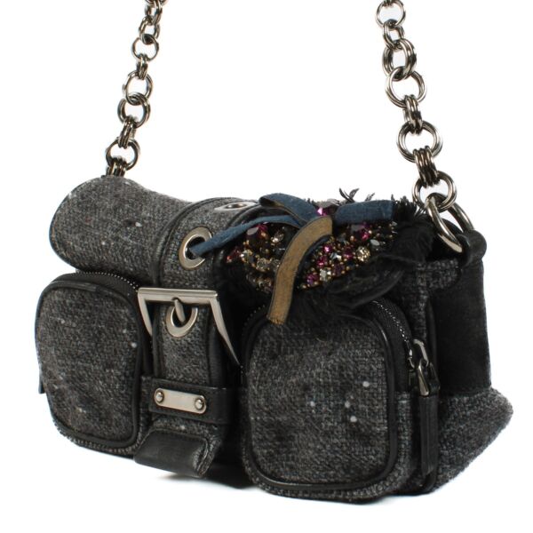 Prada Grey Tweed Mini Bag