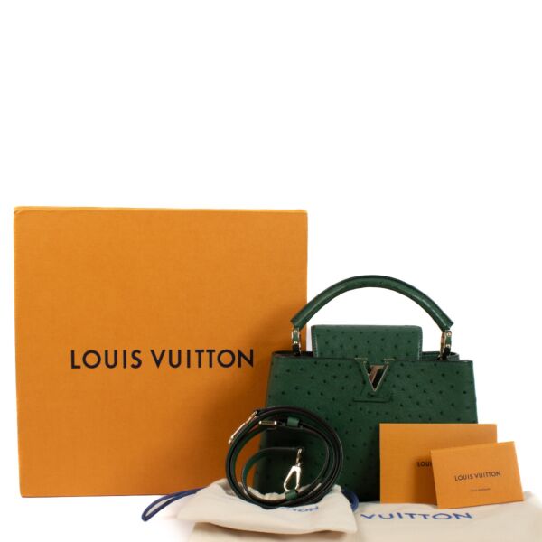 Louis Vuitton Green Ostrich Capucines BB Bag