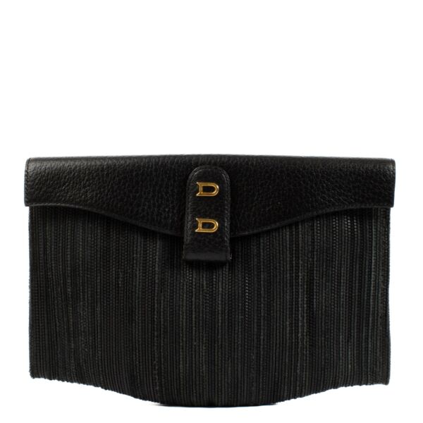 shop 100% authentic second hand Delvaux Black Toile De Cuir Clutch on Labellov.com
