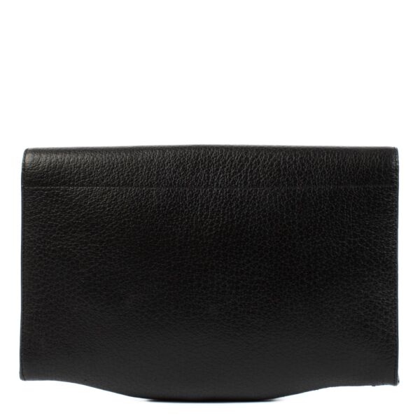 Delvaux Black Toile De Cuir Clutch