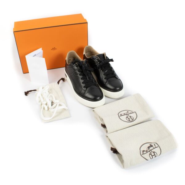 Hermès Black Polo Sneakers - Size 37.5