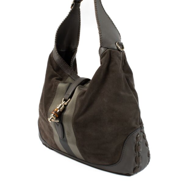 Gucci Grey Suede Large New Jackie Bag