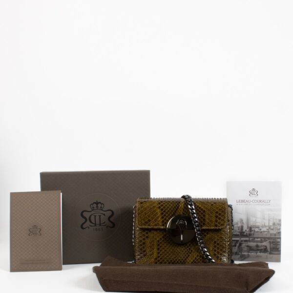 Lebeau-Courally Brown Python La Duchesse Bag