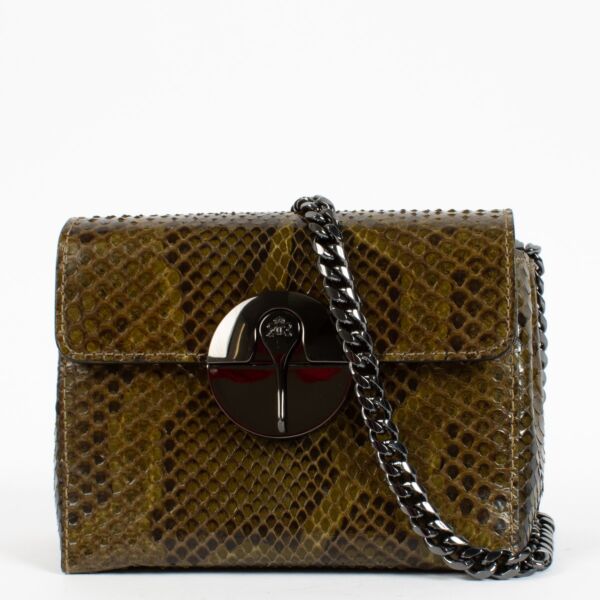 shop 100% authentic second hand Lebeau-Courally Brown Python La Duchesse Bag on Labellov.com