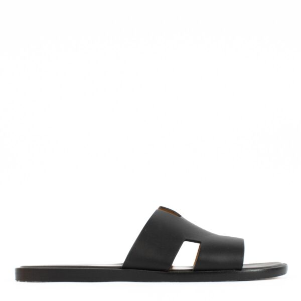 Hermès Black Izmir Sandals - Size 42