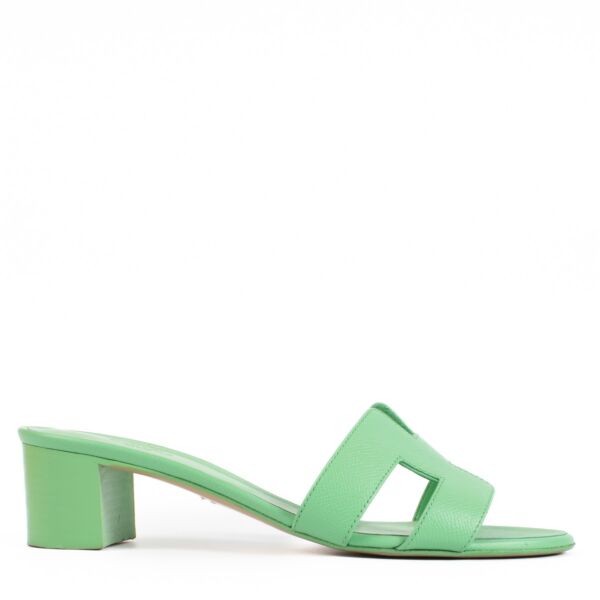 Hermès Vert Pomme Epsom Oasis Sandals