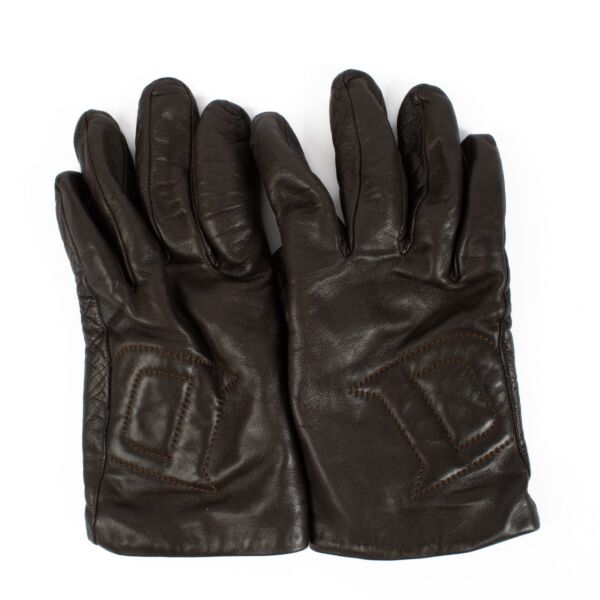 Delvaux Brown Leather Gloves