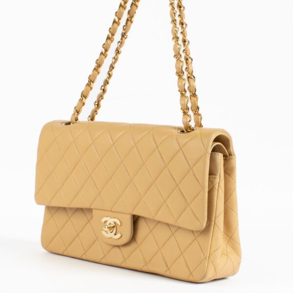 Chanel Vintage Beige Medium Classic Bag
