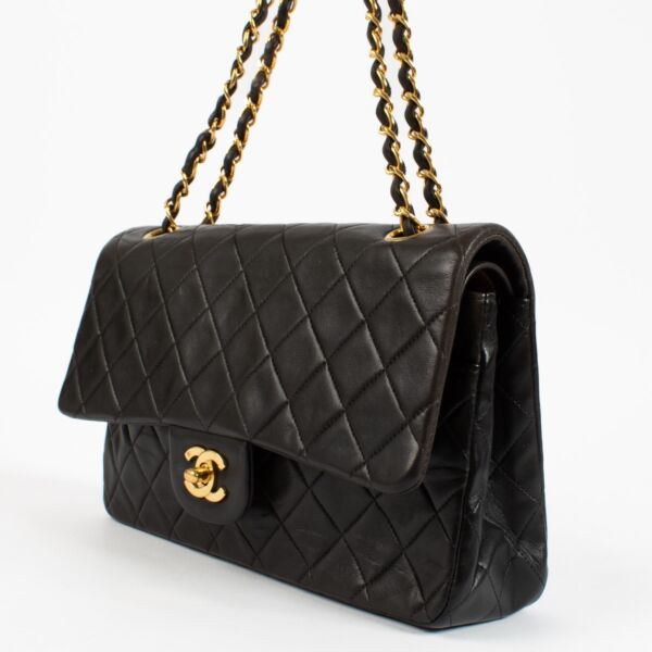 Chanel Vintage Black Lambskin Medium Classic Bag