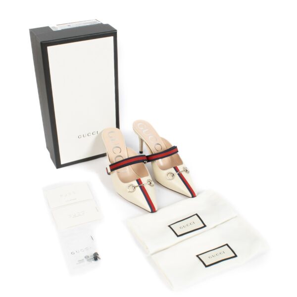 Gucci White Emma Web Pumps - size 37,5