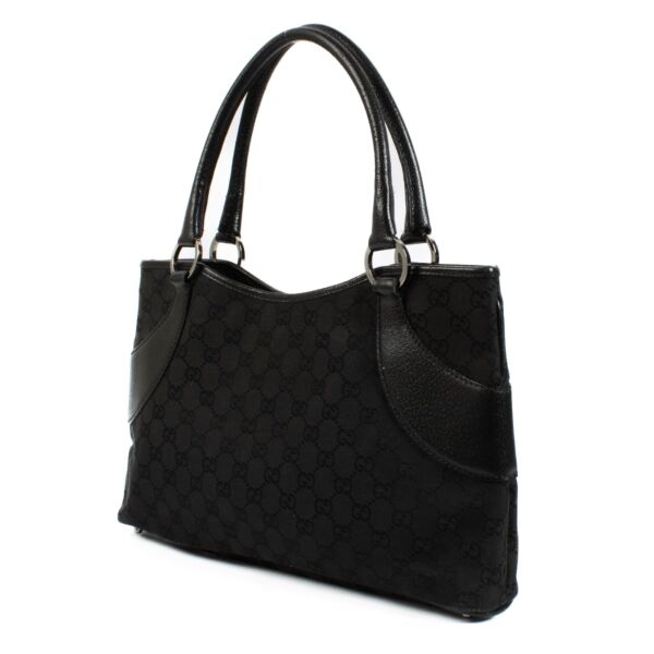 Gucci Black GG Canvas Tote Bag