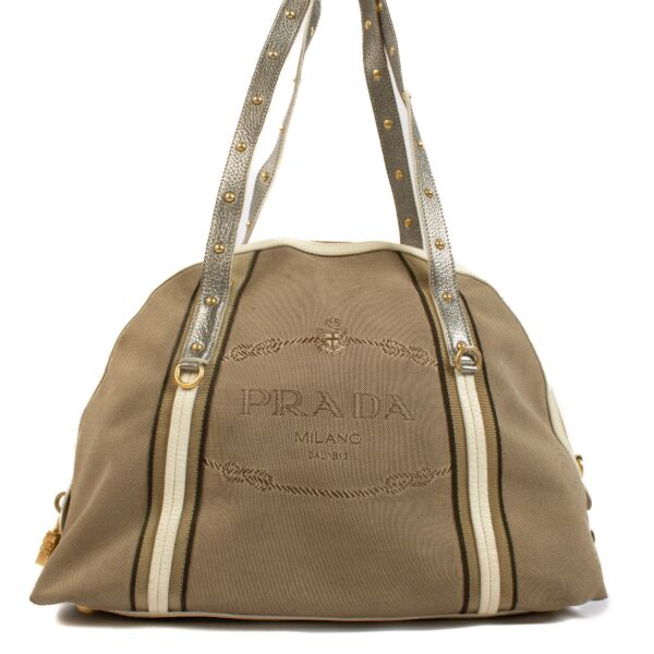 Authentic second hand Prada Beige Top Handle bag on Labellov.com
