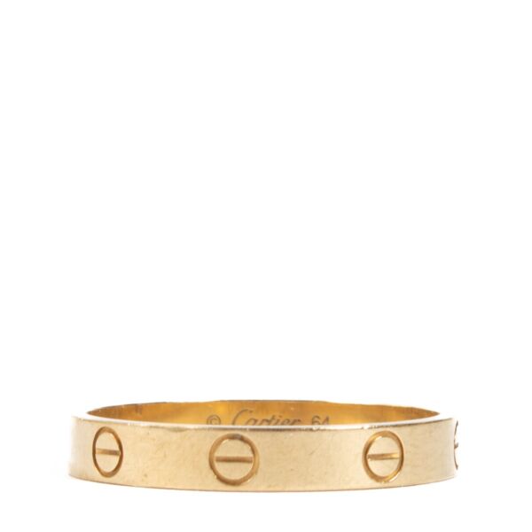 Buy authentic second hand Cartier Yellow Gold LOVE Small Wedding Ring - Size 64 at Labellov.com 