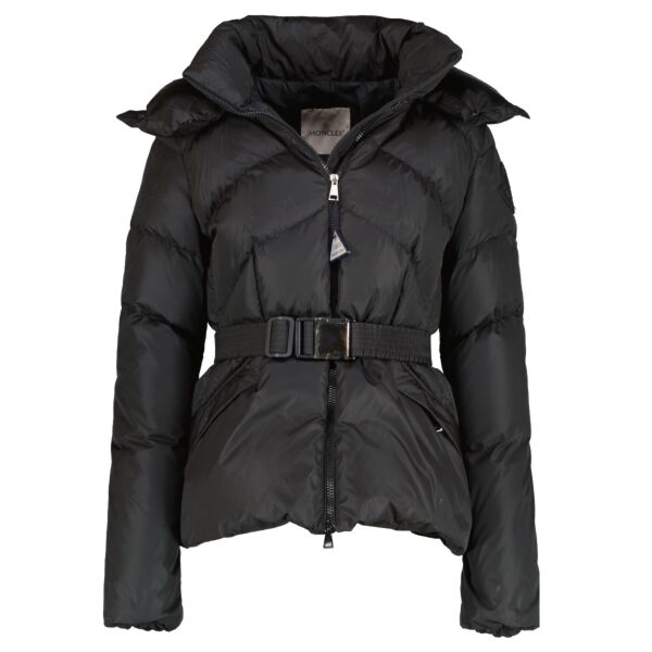 Buy authentic second hand Moncler Black Belted Puffer Jacket at Labellov.com 