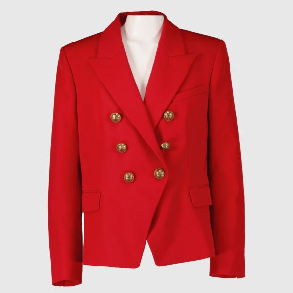 Balmain Red Wool 6 Button Jacket - Size FR44