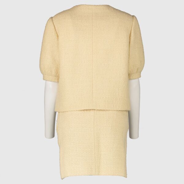 Celine Yellow Tweed Skirt Suit - Size PT34