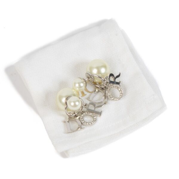 Christian Dior Tibales Crystal Logo Earrings