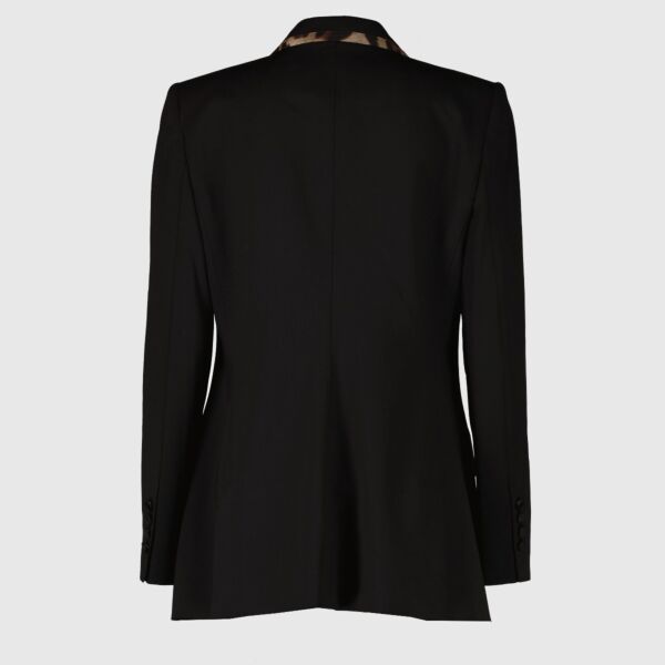 Dolce & Gabbana Black Animal Print Blazer- Size IT 44
