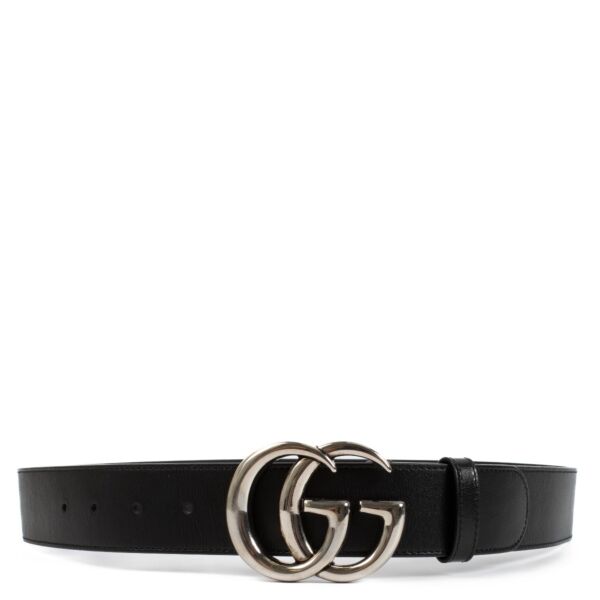 Gucci Black GG Marmont Belt - size 95