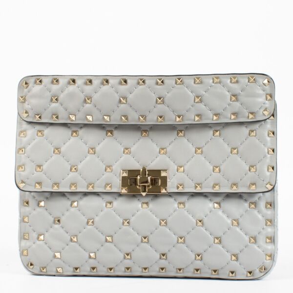 Authentic second hand Valentino Garavani Grey Small Rockstud Spike Bag on labellov.com