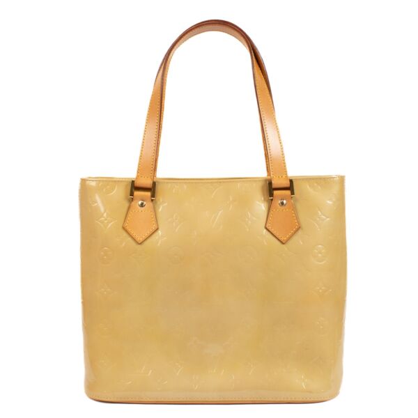 Authentic second hand Louis Vuitton Yellow Monogram Vernis Houston Bag on Labellov.com