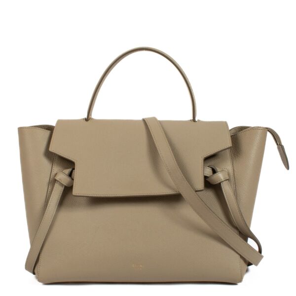 Celine Beige Leather Mini Belt Bag