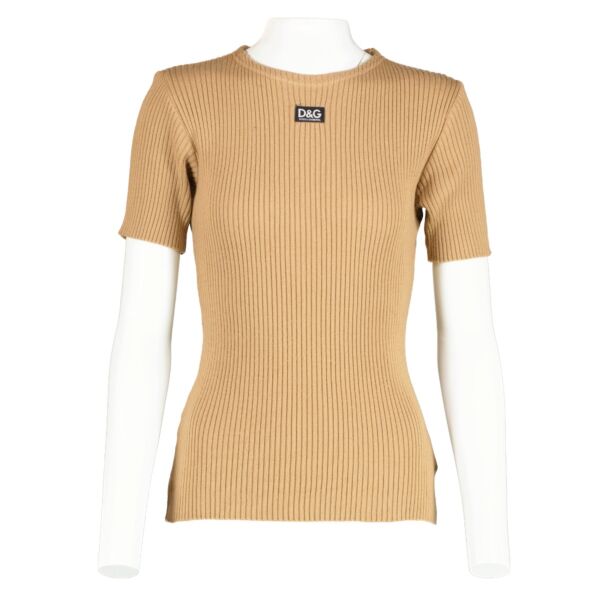 D&G Dolce & Gabbana Beige Knitted T-shirt