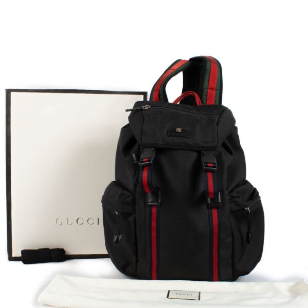 Gucci Black Web Techno Backpack
