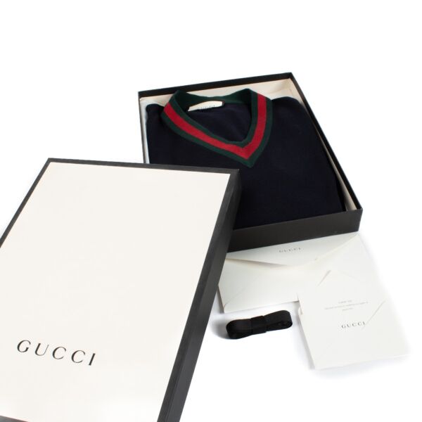 Gucci Web V Neck Sweater - Size XXXL 
