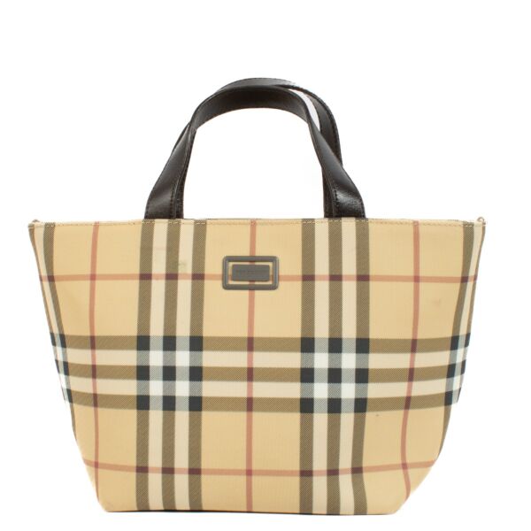 shop 100% authentic second hand Burberry Check Top Handle Bag on Labellov.com