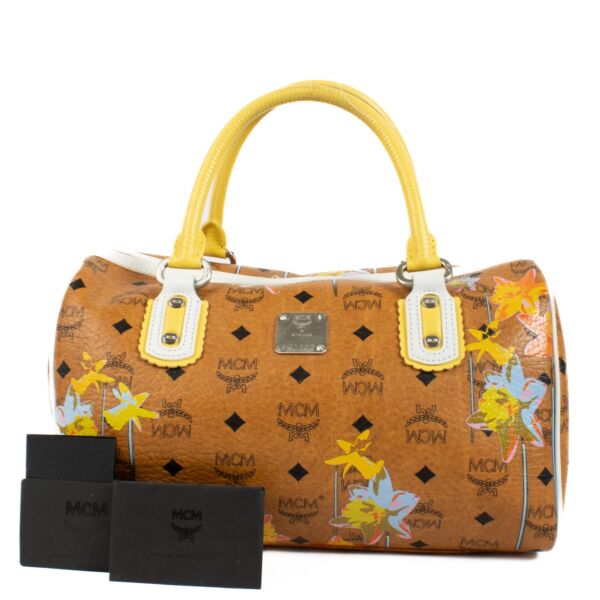 MCM Flower Breeze Visetos Top Handle Bag