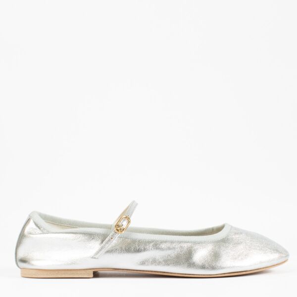 Celine Silver Leather Ballerina Flats - size 40