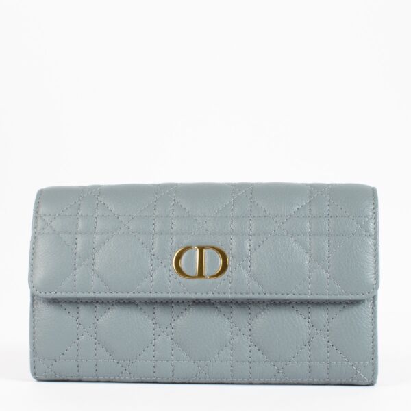 Christian Dior Cloudy Blue Caro Long Wallet