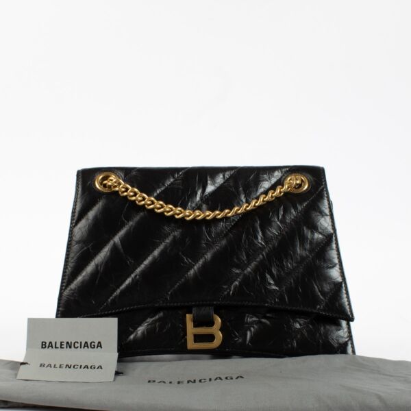 Balenciaga Black Quilted Leather Medium Crush Bag