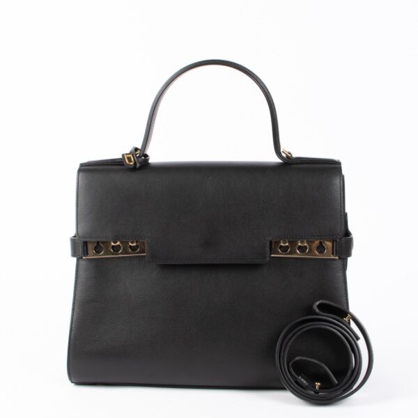 Delvaux Black Calf Souple GM Tempête Top Handle Bag