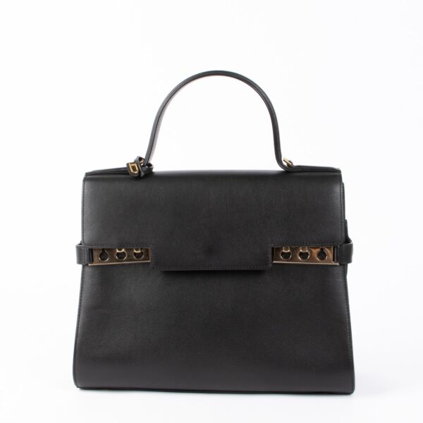 Authentic pre-loved Delvaux Black Calf Souple GM Tempête Top Handle Bag on Labellov.com
