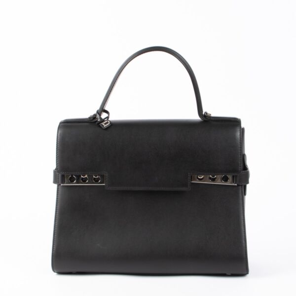 Authentic pre-loved Delvaux Black Supple Calf GM Tempête Top Handle Bag on Labellov.com
