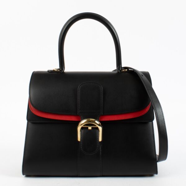 Authentic Preloved Delvaux Black/Lipstic Box Calf Brillant MM Pocket Bag on Labellov.com