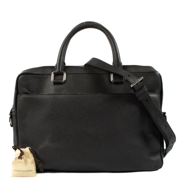 Louis Vuitton Black Taiga Porte-Documents Briefcase Bag
