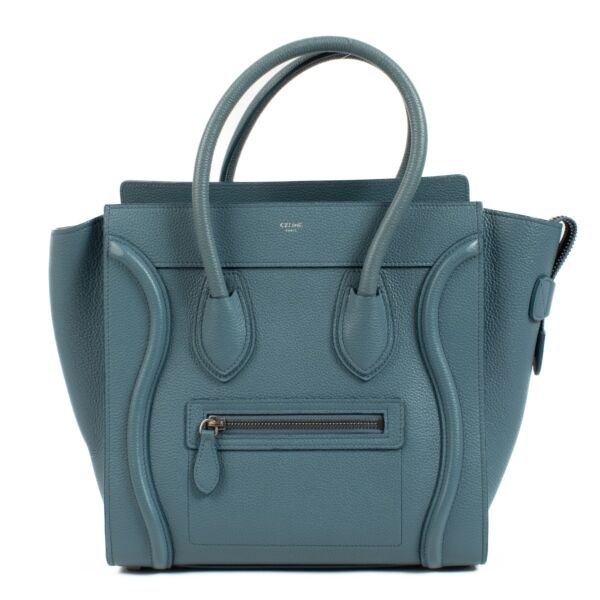 Celine Slate Drummed Calfskin Micro Luggage Bag